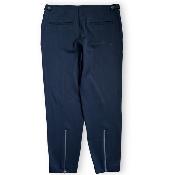 HELMUT LANG Black tailored ankle pants zip hem detail size 6 - Picture 2 of 8